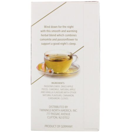 Twinings, Chá de Ervas para Relaxamento, Passiflora e Camomila, Maçã com Especiarias e Baunilha, Sem Cafeína, 18 Saquinhos, 27 g - Image 2