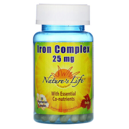 Nature's Life, Iron Complex, 25 mg, 50 Vegetarian Capsules