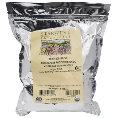 Starwest Botanicals, Raiz de Astragalus Orgânica Cortada/Peneirada, 1 libra (453,6 g)