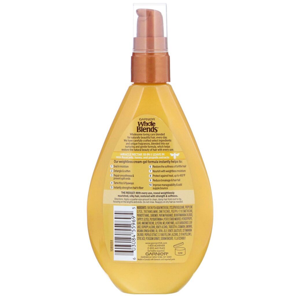 Garnier, Whole Blends, Condicionador leave-in reparador Néctar milagroso, Riquezas do mel, 150 ml - Imagem 2