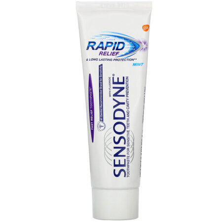 Sensodyne, Creme dental de rápido alívio com flúor, menta, 96,4 g