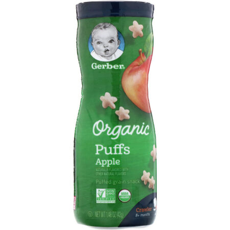 Gerber, Puffs Orgânicos, Maçã, 42 g (1,48 oz)