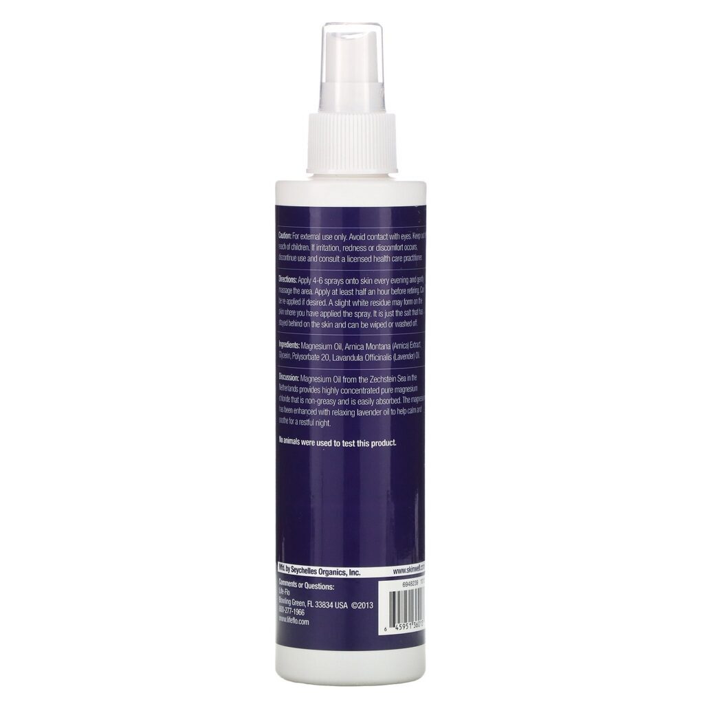 Life-flo, Óleo de Magnésio, Spray Noturno, Relaxa e Acalma, 237ml - Imagem 2