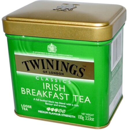 Twinings, Clássicos, chá irlandês para o café da manhã, 3.53 oz (100 g)