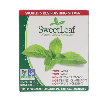 Wisdom Natural, SweetLeaf, Adoçante Natural de Estévia, 35 Sachês, 1.25 oz