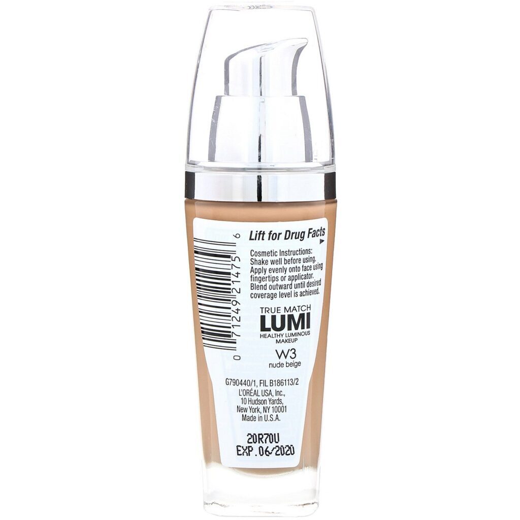 L'Oreal, Maquiagem True Match Healthy Luminous, FPS 20, Nude Beige W3, 30 ml - Imagem 2