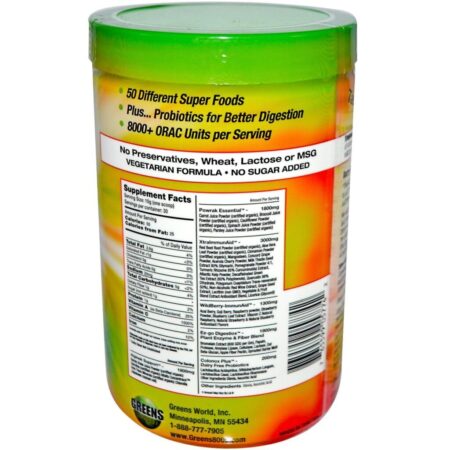 Greens World, Verdes Deliciosos 8000, Sabor Frutas, 10.6 oz (300 g) - Imagem 2