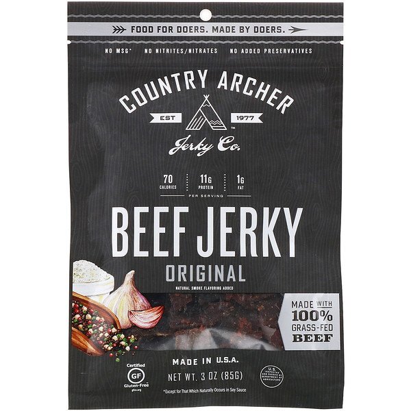 Country Archer Jerky, Beef Jerky, Original, 3 oz (85 g)