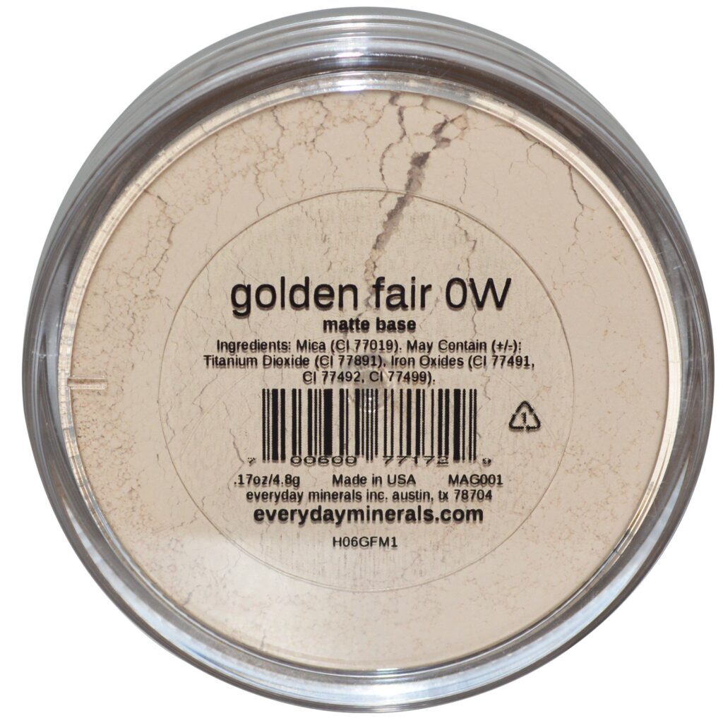 Everyday Minerals, Base Mate, Dourado Claro 0W, 0,17 oz (4,8 g) - Imagem 3