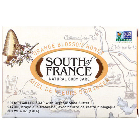 South of France, Sabonete Oval Francês de Amêndoa Moída com Manteiga de Karité Orgânica, 6 oz (170 g)