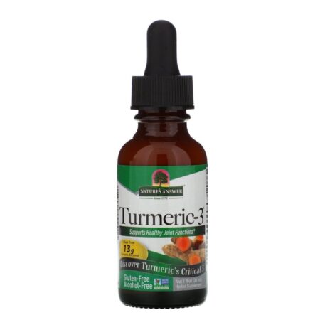 Nature's Answer, Turmeric-3, Alcohol-Free, 1 fl oz (30 ml) - Imagem 3