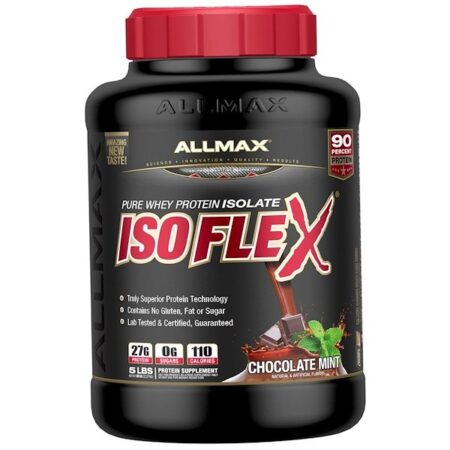 ALLMAX Nutrition, Isoflex, Isolado de Proteína Whey Puro (Filtragem de Partículas Carregadas de Íon WPI), Chocolate e Menta, 2,27 kg (5 lbs)