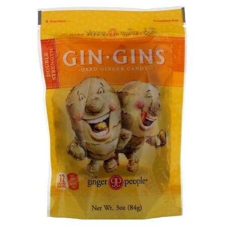 The Ginger People, Gin Gins, Bala dura de Gengibre, Duas vezes mais potência, 3 oz (84 g)