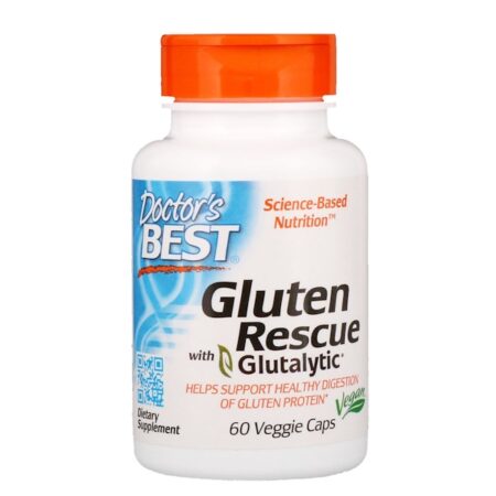 Doctor's Best, Gluten Rescue com Glutalytic, 60 Cápsulas Vegetais