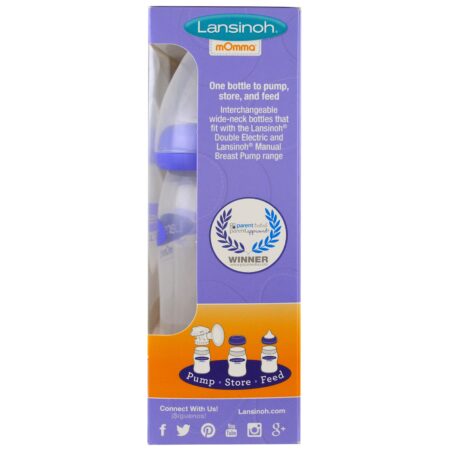 Lansinoh, Mamadeiras com bico Natural Wave, fluxo médio, 3 mamadeiras, 8 oz (240 ml) cada - Image 3