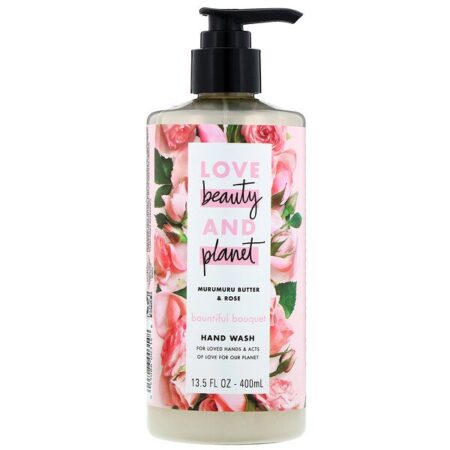 Love Beauty and Planet, Sabonete para Mãos Bountiful Bouquet, Manteiga de Murumuru e Rosas, 400 ml (13,5 fl oz)