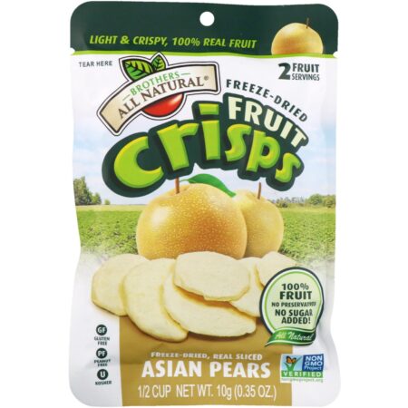 Brothers-All-Natural, Fruit-Crisps, Asian Pears, 12 Single-Serve Bags, 10 g Each - Image 3