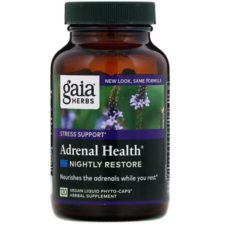 Gaia Herbs, Adrenal Health, Nightly Restore, 120 Fitocápsulas Líquidas Veganas