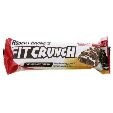 FITCRUNCH, Whey Preotein Baked Bar, Cookies and Cream, 12 Bars, 3.10 oz (88 g) Each - Image 4