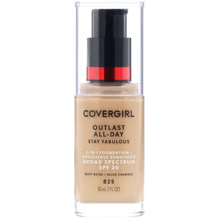 Covergirl, Outlast All-Day Stay Fabulous, Base 3 em 1, 825 Bege polido, 30 ml