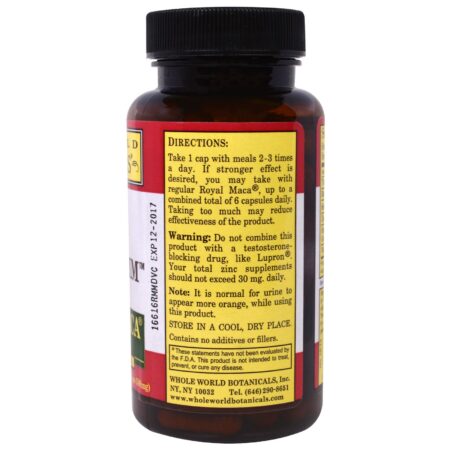 Whole World Botanicals, Maca Super Royal para Homens, 500 mg, 90 Cápsulas Vegetais - Image 3