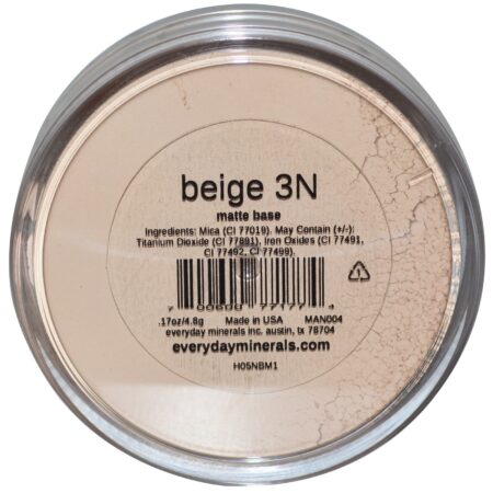 Everyday Minerals, Base Mate, Bege 3N, 0,17 oz (4,8 g) - Image 3