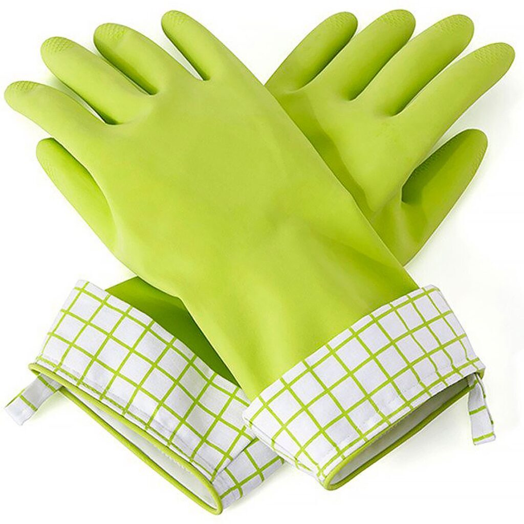 Full Circle, Splash Patrol, Natural Latex Cleaning Gloves, Green, Size M/L - Imagem 3