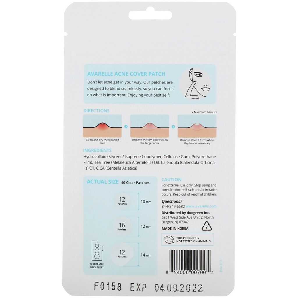 Avarelle, Acne Cover Patch, 40 Individual Patches - Imagem 2