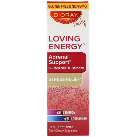 Bioray, Loving Energy, Suporte Adrenal com Cogumelos Medicinais, Sem Álcool, 2 fl oz (60 ml)