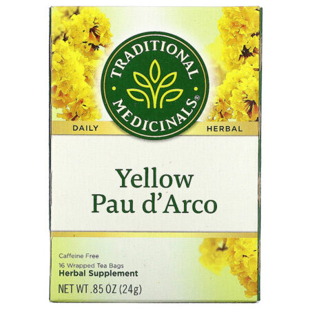 Traditional Medicinals, Pau D’Arco Amarelo, Sem Cafeína, 16 Saquinhos de Chá Embalados, 24 g (0,85 oz)