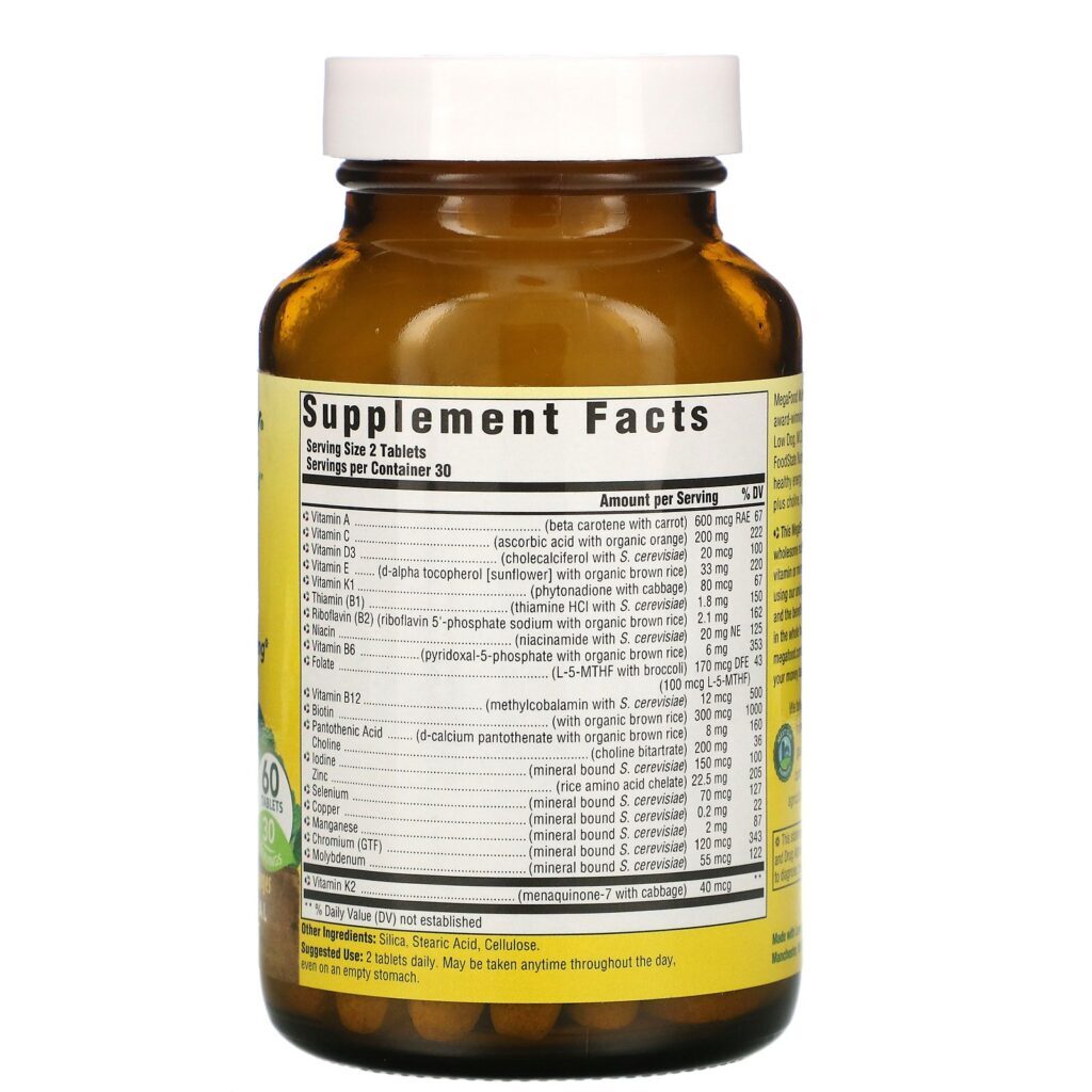 MegaFood, Multivitamínico para Homens, 60 Comprimidos - Imagem 2