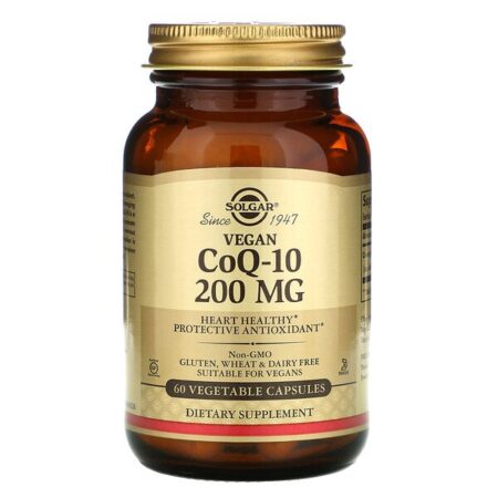 Solgar, CoQ-10 de origem vegetal, 200 mg, 60 Cápsulas Vegetais