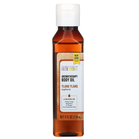 Aura Cacia, Óleo Corporal de Aromaterapia, Ylang Ylang Eufórico, 4 fl oz (118 ml)