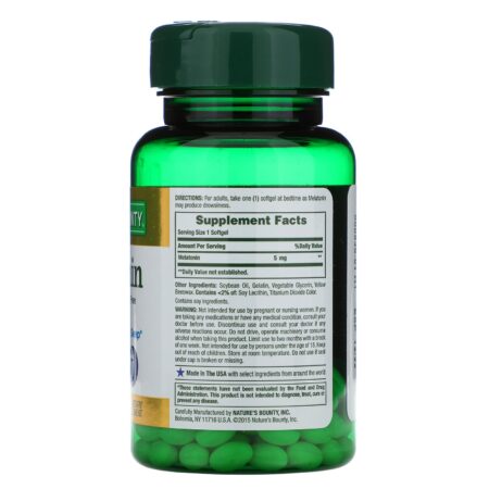 Nature's Bounty, Melatonina, 5 mg, 90 Cápsulas Softgel de Liberação Rápida - Image 2