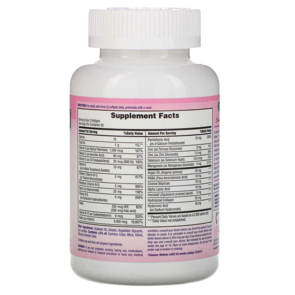 Nature's Bounty, Soluções Ideais, Força Extra para os Cabelos, Pele e Unhas, 150 Softgels Líquidos de Liberação Rápida - Imagem 2