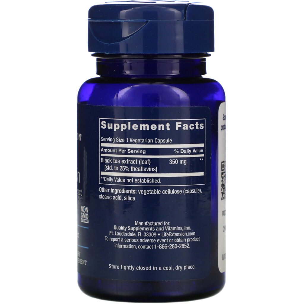 Life Extension, Theaflavin Standardized Extract, 30 Vegetarian Capsules - Imagem 2