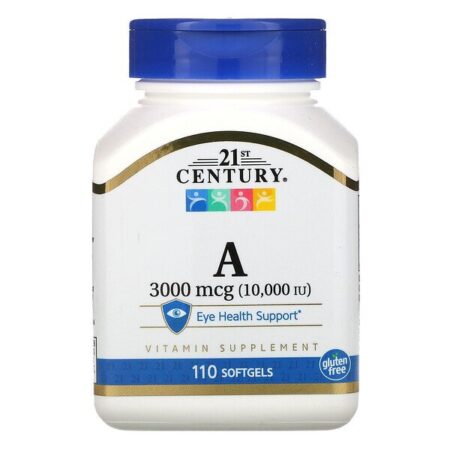 21st Century, Vitamina A, 3.000 mcg (10.000 UI), 110 Cápsulas Softgel