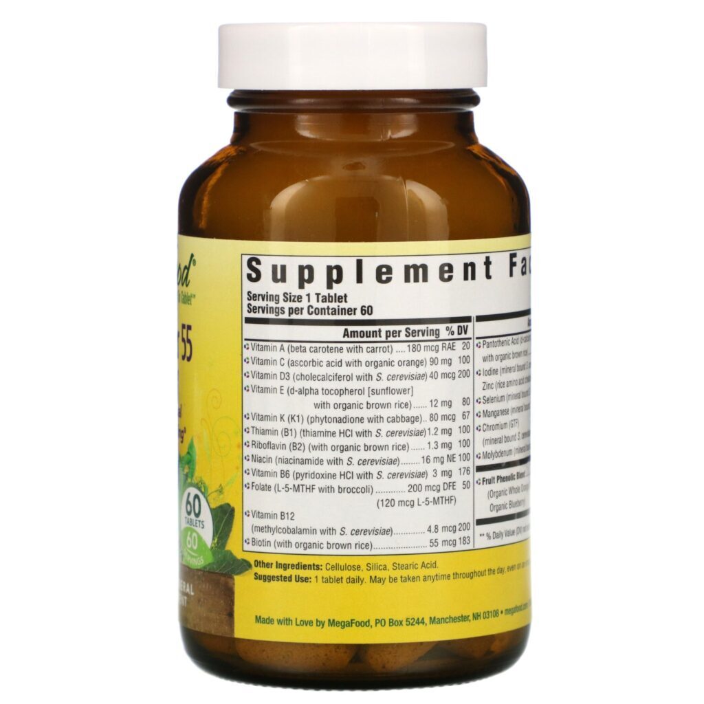 MegaFood, Multivitamínico para Mulheres Acima de 55 Anos One Daily, 60 Comprimidos - Imagem 2