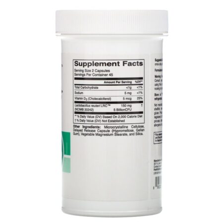 HealthyBiom, Lactobacillus Reuteri LRC com Vitamina D, 5 Bilhões de UFCs, 90 Cápsulas Vegetais — foto 2 HealthyBiom, Lactobacillus Reuteri LRC com Vitamina D, 5 Bilhões de UFCs, 90 Cápsulas Vegetais — foto 2
