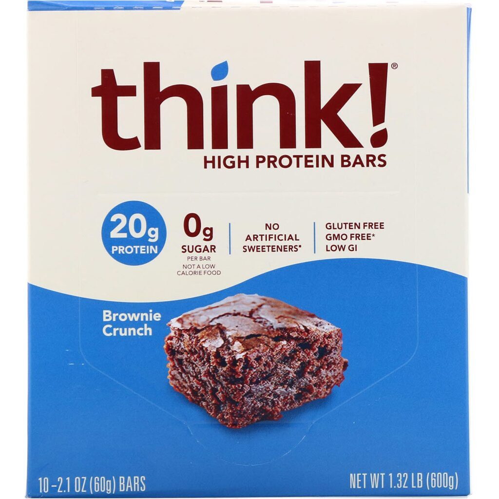 ThinkThin, Barras de alta proteína, Brownie Crunch, 10 barras, 60 g (2,1 oz) cada - Imagem 2