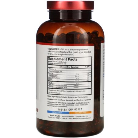 Olympian Labs, Óleos de peixe com Ômega 3 , 2000 mg, 240 Softgels - Image 2