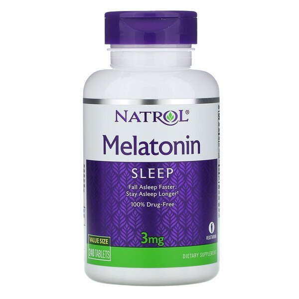 Natrol, Melatonina, 3 mg, 240 Comprimidos