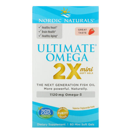 Nordic Naturals, Ultimate Omega 2X, Strawberry, 1,120 mg, 60 Mini Soft Gels