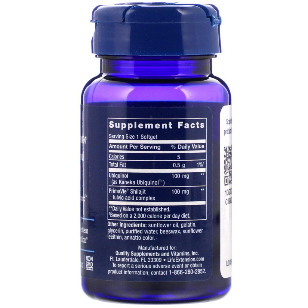 Life Extension, Super Ubiquinol CoQ10 com suporte mitocondrial aprimorado, 100 mg, 60 cápsulas - Imagem 2