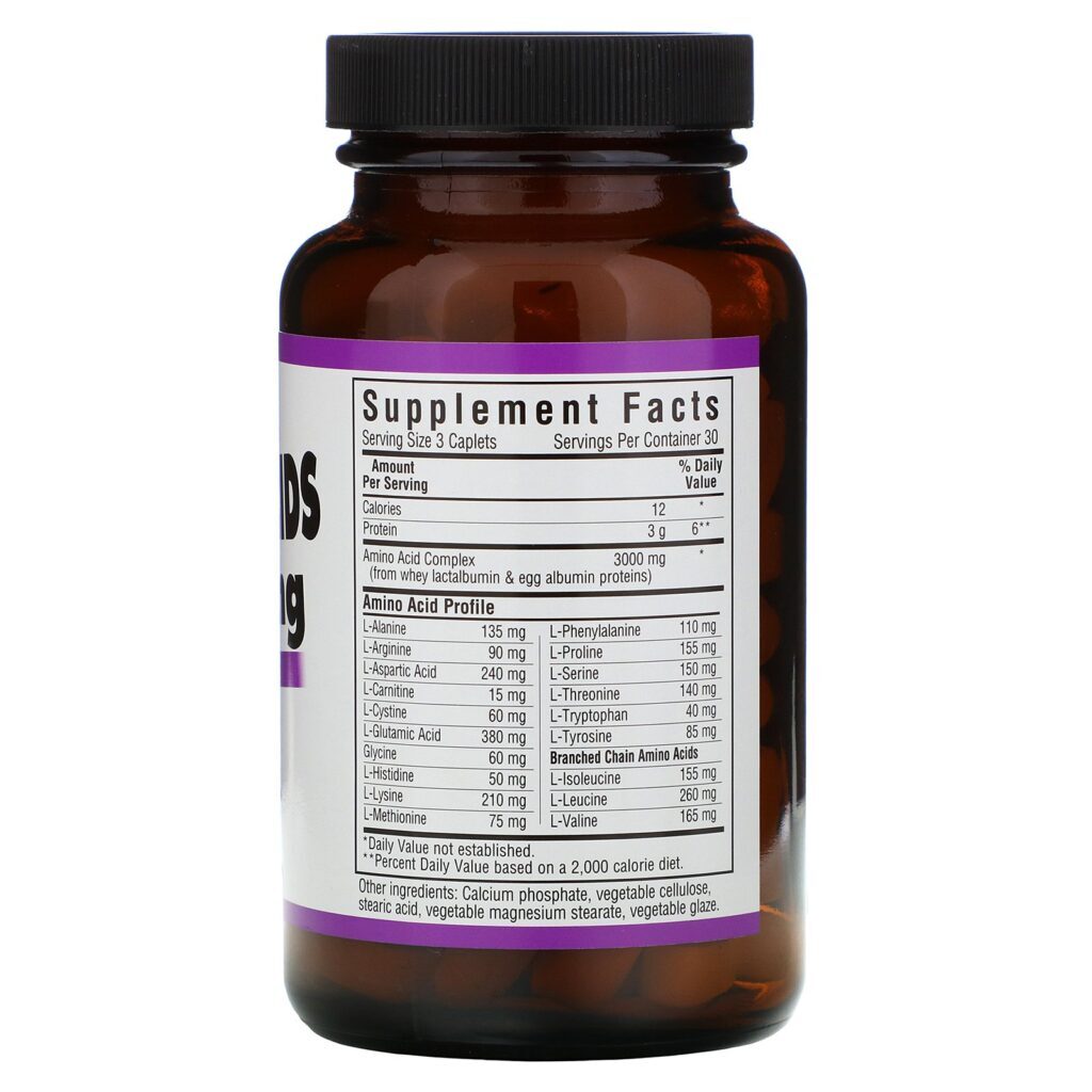 Bluebonnet Nutrition, Aminoácidos, 1000 mg, 90 Cápsulas - Imagem 2