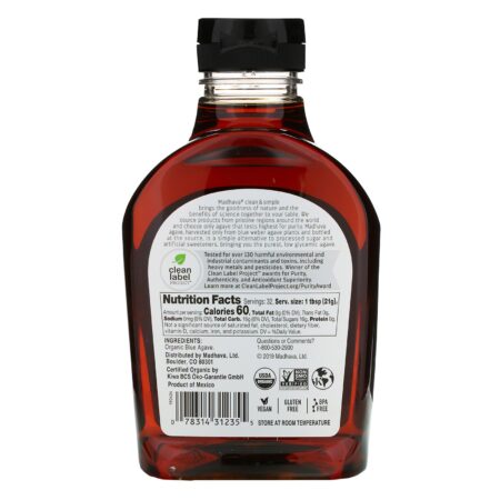 Madhava Natural Sweeteners, Agave tequilana orgânica de comércio justo, adoçante com baixo teor glicêmico, 23,5 oz (667 g) - Image 2