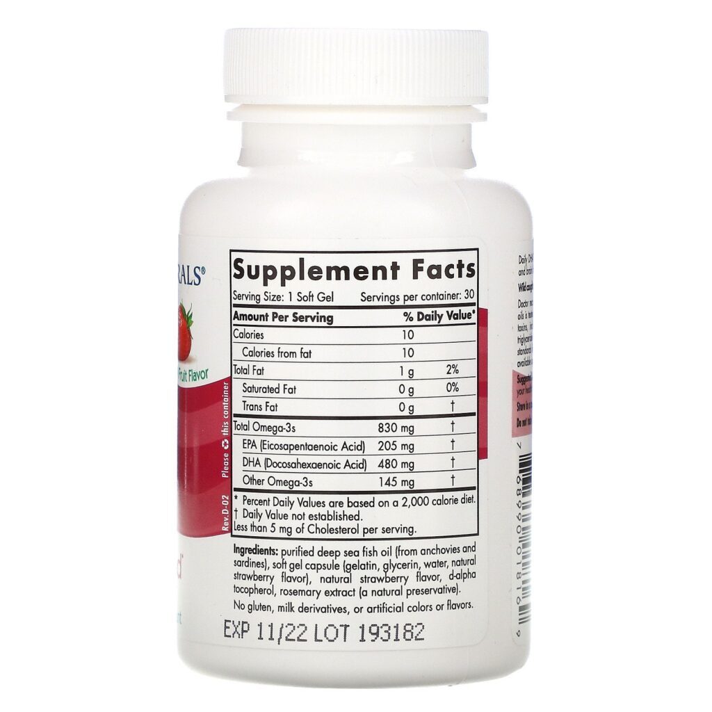 Nordic Naturals, DHA Diário, Morango, 1000 mg, 30 Cápsulas Gelatinosas - Imagem 2