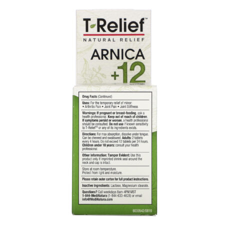 MediNatura, T-Relief, Arnica +12, Arthritis Pain Relief, 100 Tablets - Image 3