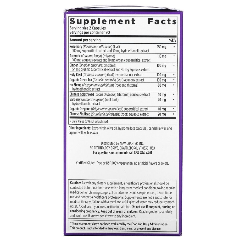New Chapter, Zyflamend, 180 Vegetarian Capsules - Imagem 2