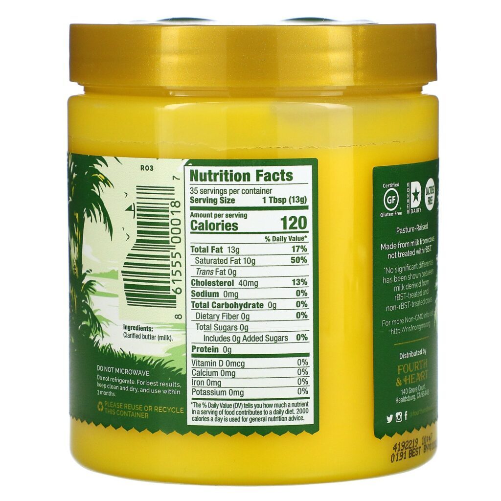 4th & Heart, Manteiga Clarificada Ghee, Receita Original, 454 g (16 oz) - Imagem 2